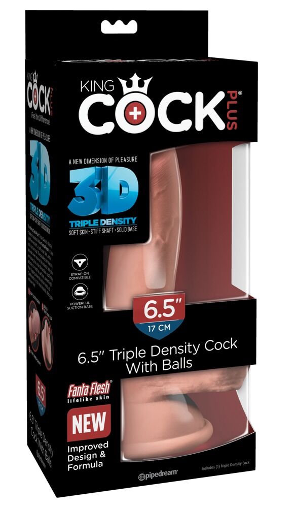 Dildo „6,5" Triple Density Cock with Balls“, 17 cm