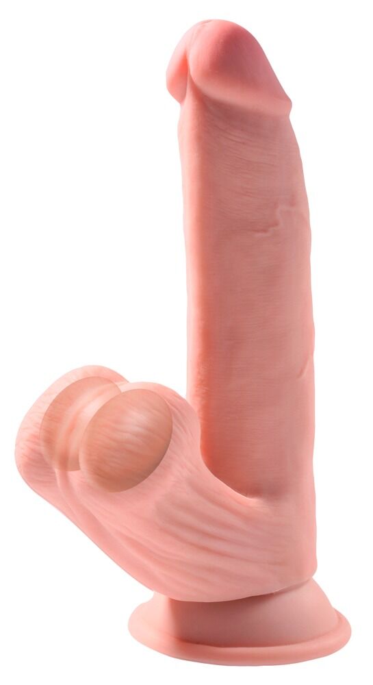 Dildo „Triple Density Cock with Swinging Balls“, hyperrealistisch mit schwingenden Hoden