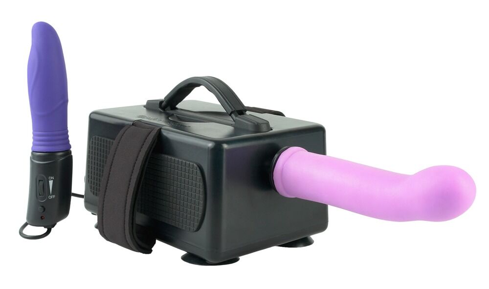 Sexmaschine „International Portable Sex Machine“ mit 2 Dildos plus Vibrator