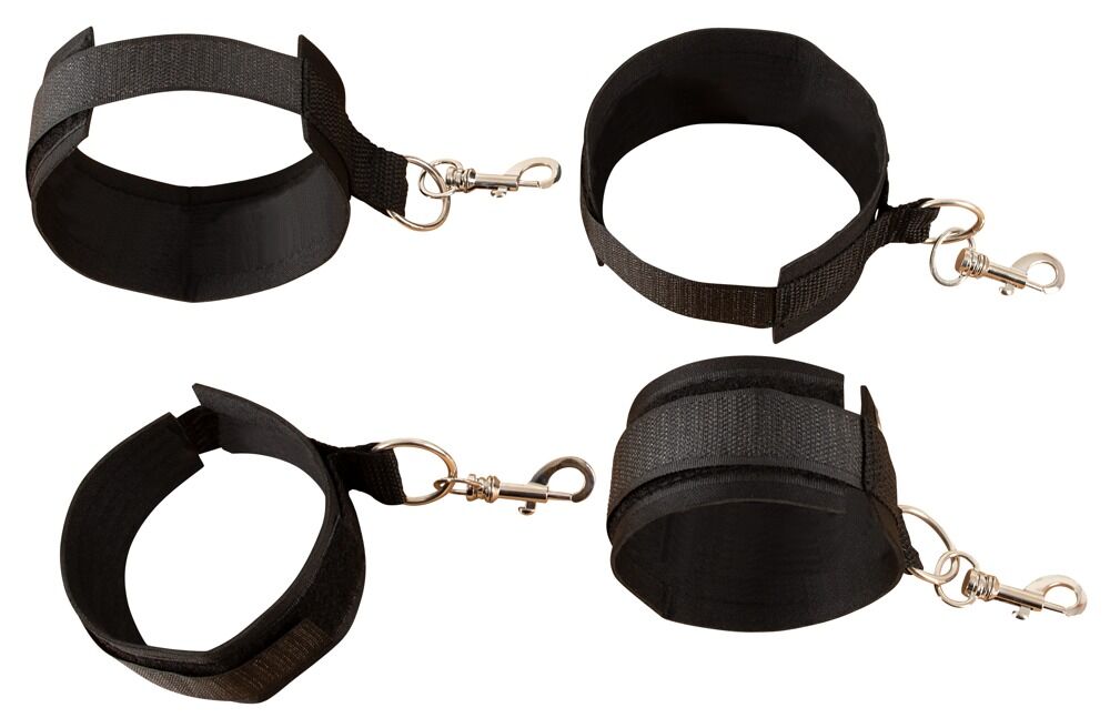Bettfessel-Set „Bondage Belt Restraint System“ mit Hand-, Fußfesseln und Augenmaske