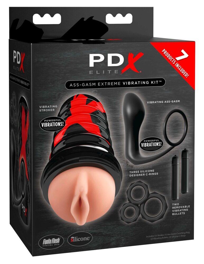 7-teiliges Toy-Set „Ass-gasm Extreme Vibrating Kit“ für Männer