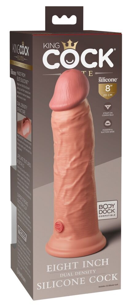 8" Dual Density Silicone Cock