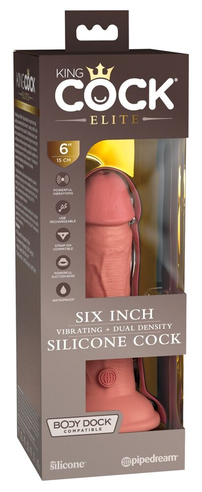 6" Vibrating + Dual Density Silicone Cock