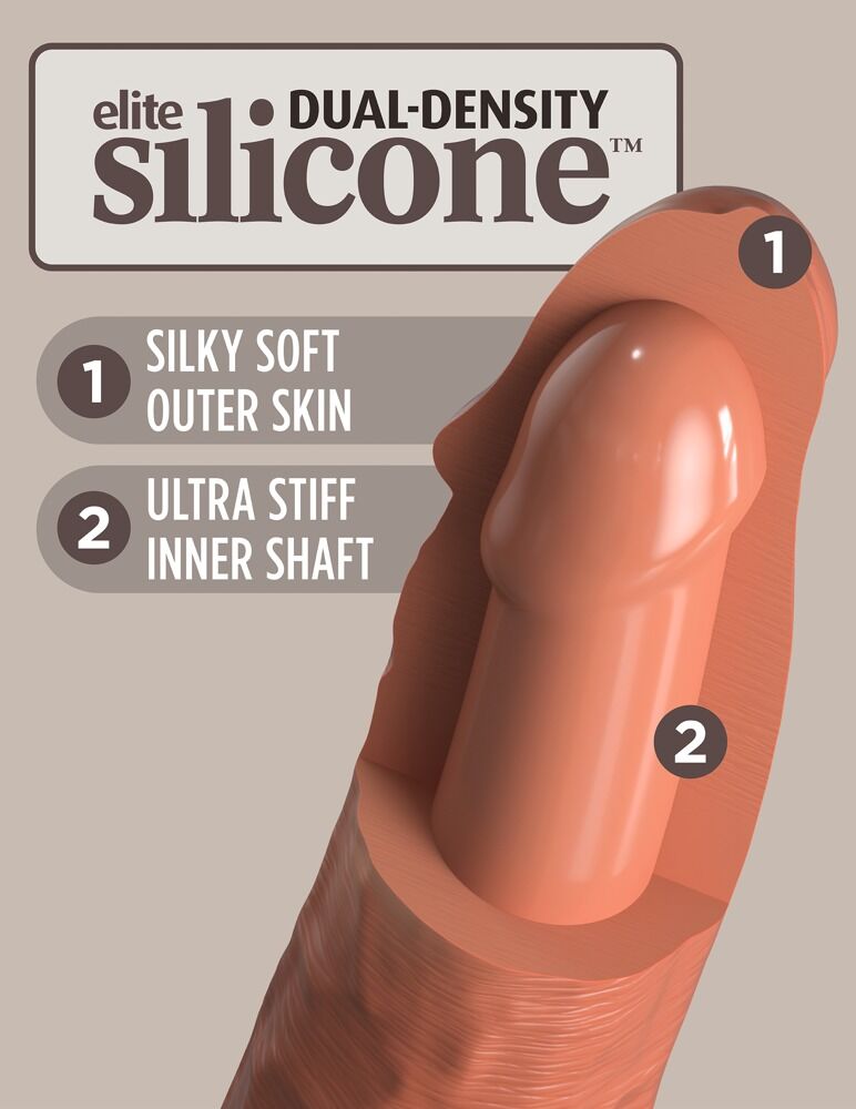 6" Vibrating + Dual Density Silicone Cock