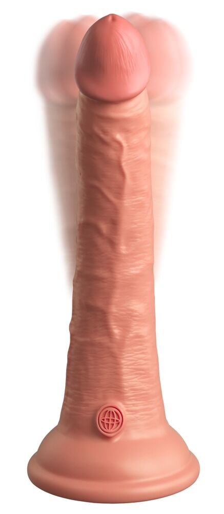 7" Vibrating + Dual Density Silicone Cock with Remote