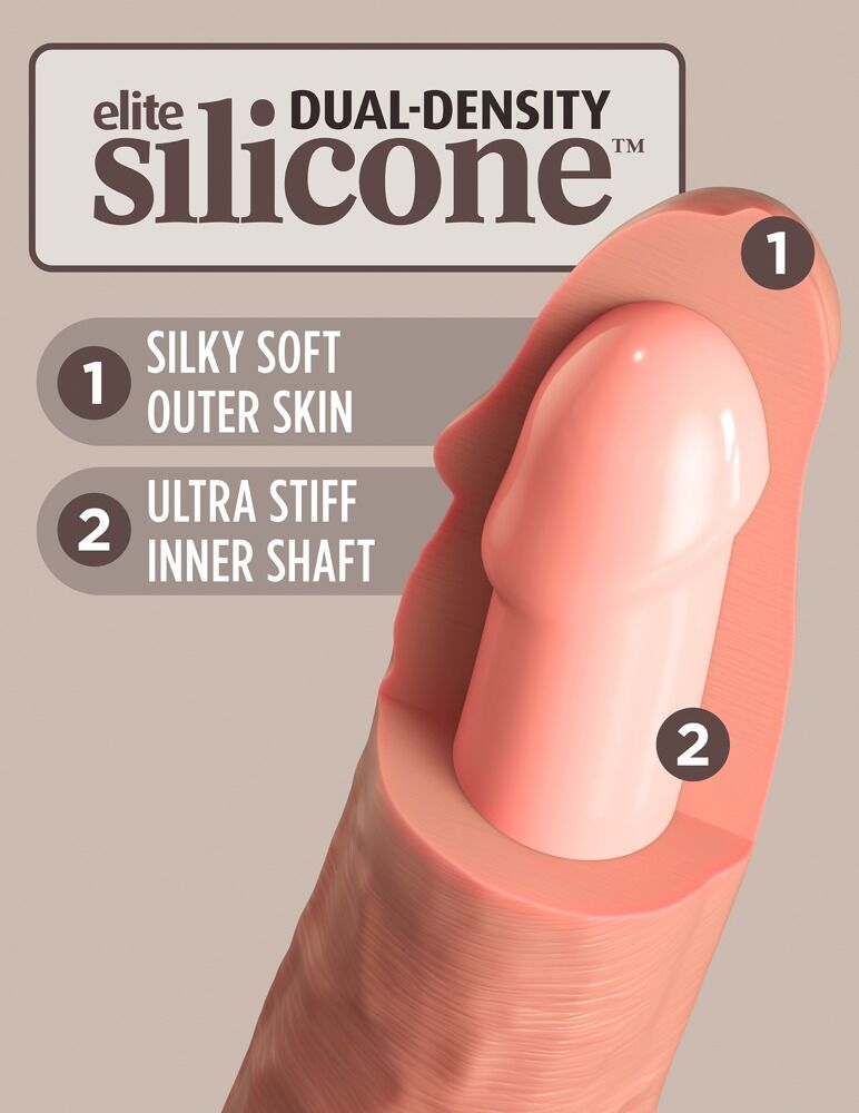 7" Vibrating + Dual Density Silicone Cock with Remote