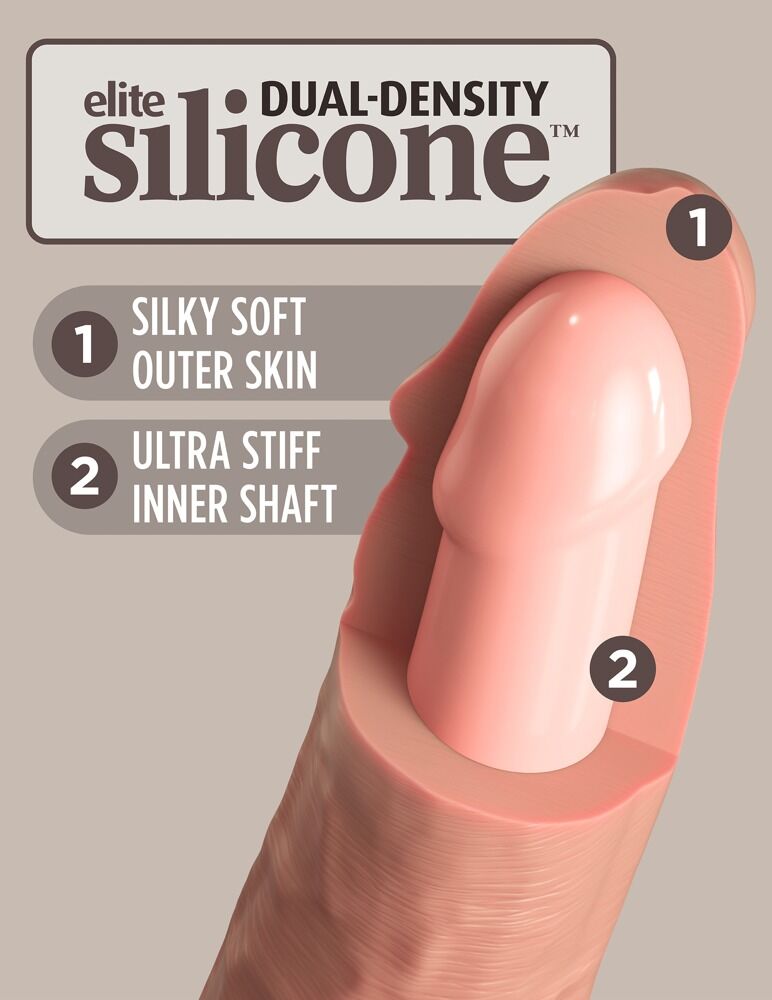 8" Vibrating + Dual Density Silicone Cock