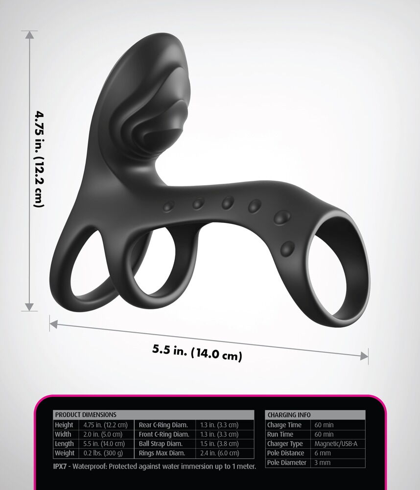 Penismanschette „Ultimate Couples Cage Pro“ mit Doppel-Vibration