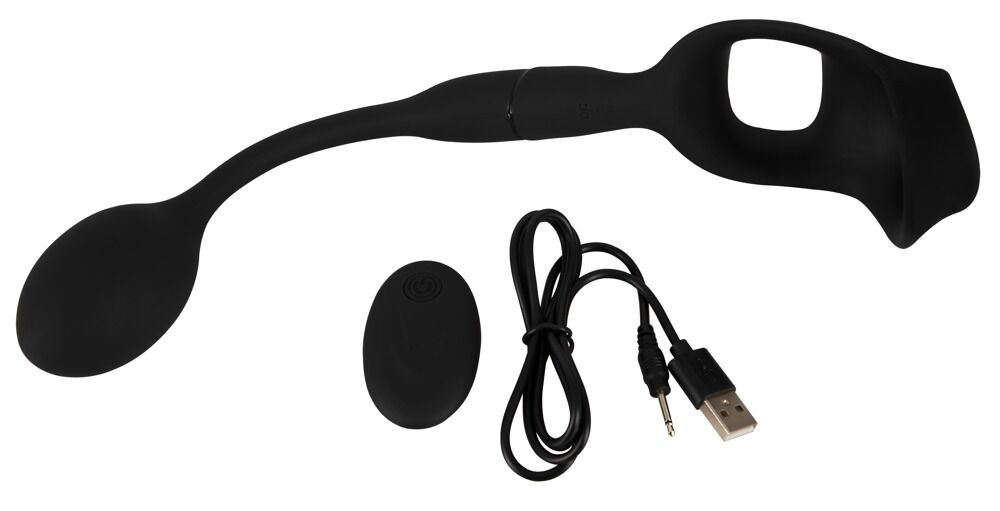 Penis-/Hodenring „Cock Ring with RC Butt Plug“ mit Vibro-Analplug, kabellose Fernbedienung