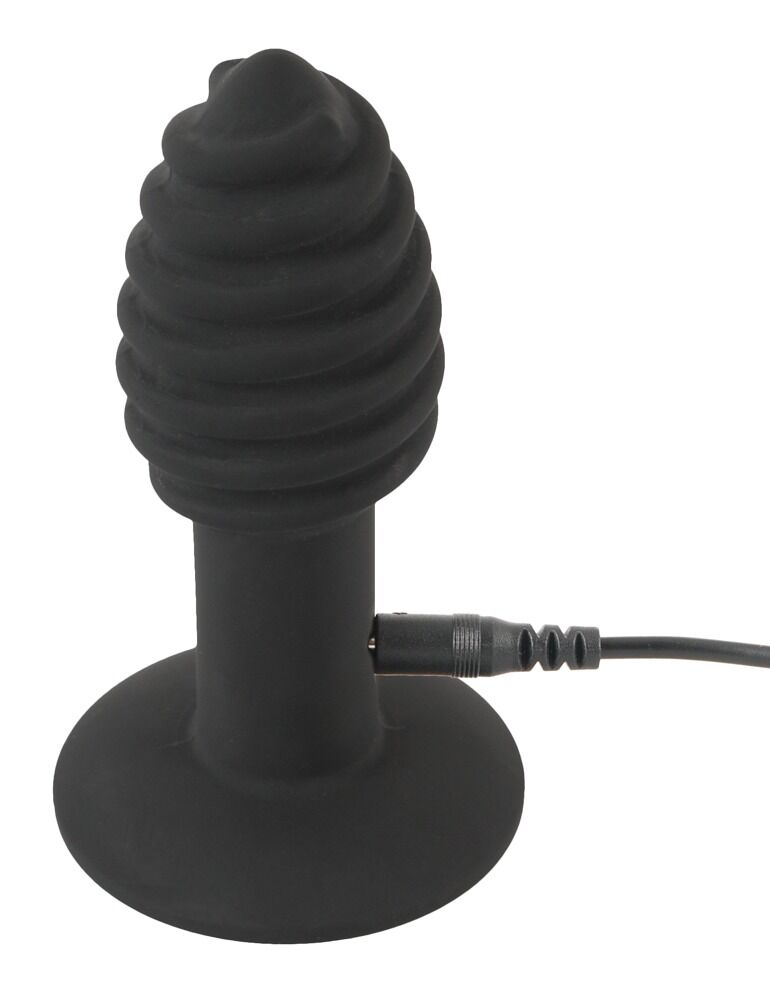 Analplug „Twist butt plug“, mit ausgeprägter Rillenstruktur, 7 Vibrationsmodi