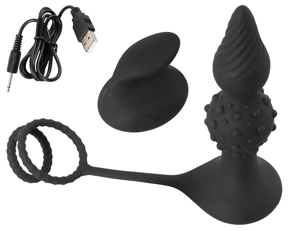 RC Butt Plug with Cock & Ball Rings