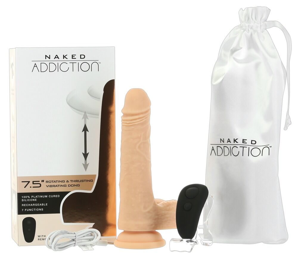 Naturvibrator „7,5" Rotating & Thrusting Vibrating Dong“ mit Saugfuß