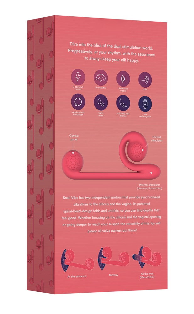 Vibrator „Snail Vibe“ mit 2 Motoren, je 5 Vibrationsmodi + 5 Geschwindigkeiten