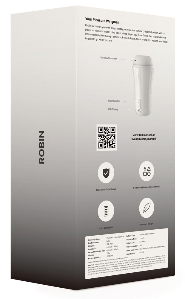 Masturbator "Robin" mit 5 Vibrationsmodi + Booster