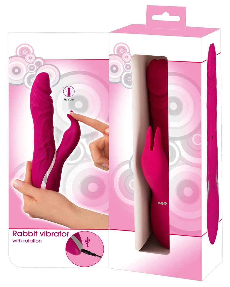 Rabbitvibrator, 10 Vibrationsmodi, 3 Rotationsstufen, Crazy Movement Taste