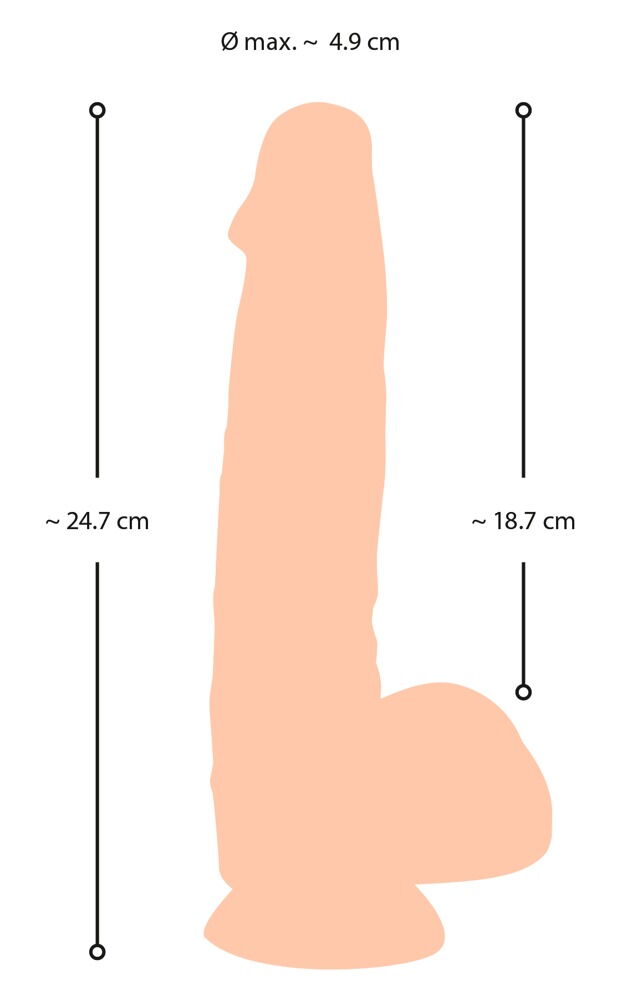 Naturdildo „Dildo with moveable Skin“ mit Saugfuß