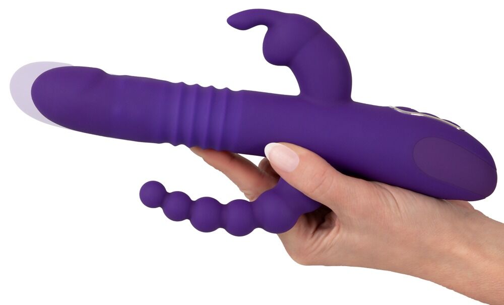 Stoßvibrator „Thrusting Pearl Triple Vibrator“ mit Klitoris- und Analvibrator