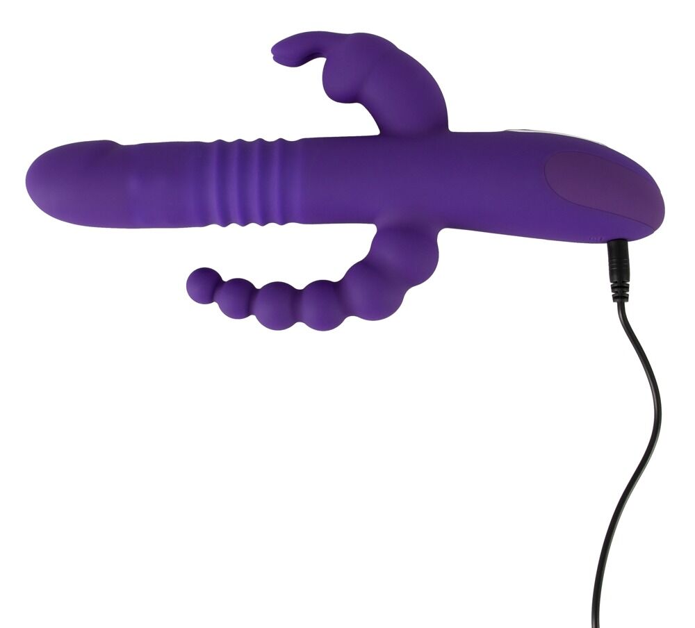 Stoßvibrator „Thrusting Pearl Triple Vibrator“ mit Klitoris- und Analvibrator