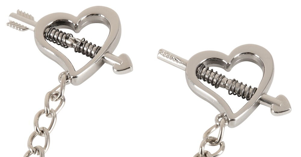 Nippelklemmen „Heart shaped nipple clamps“ mit Kette