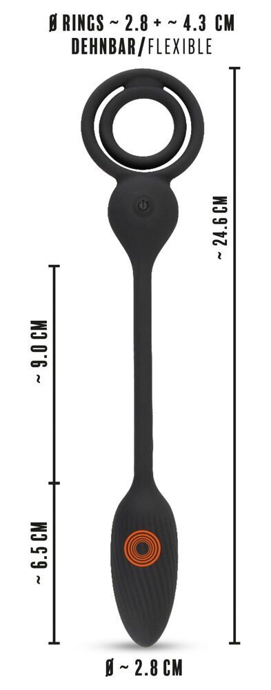 Penis-/Hodenring mit Vibro-Analplug