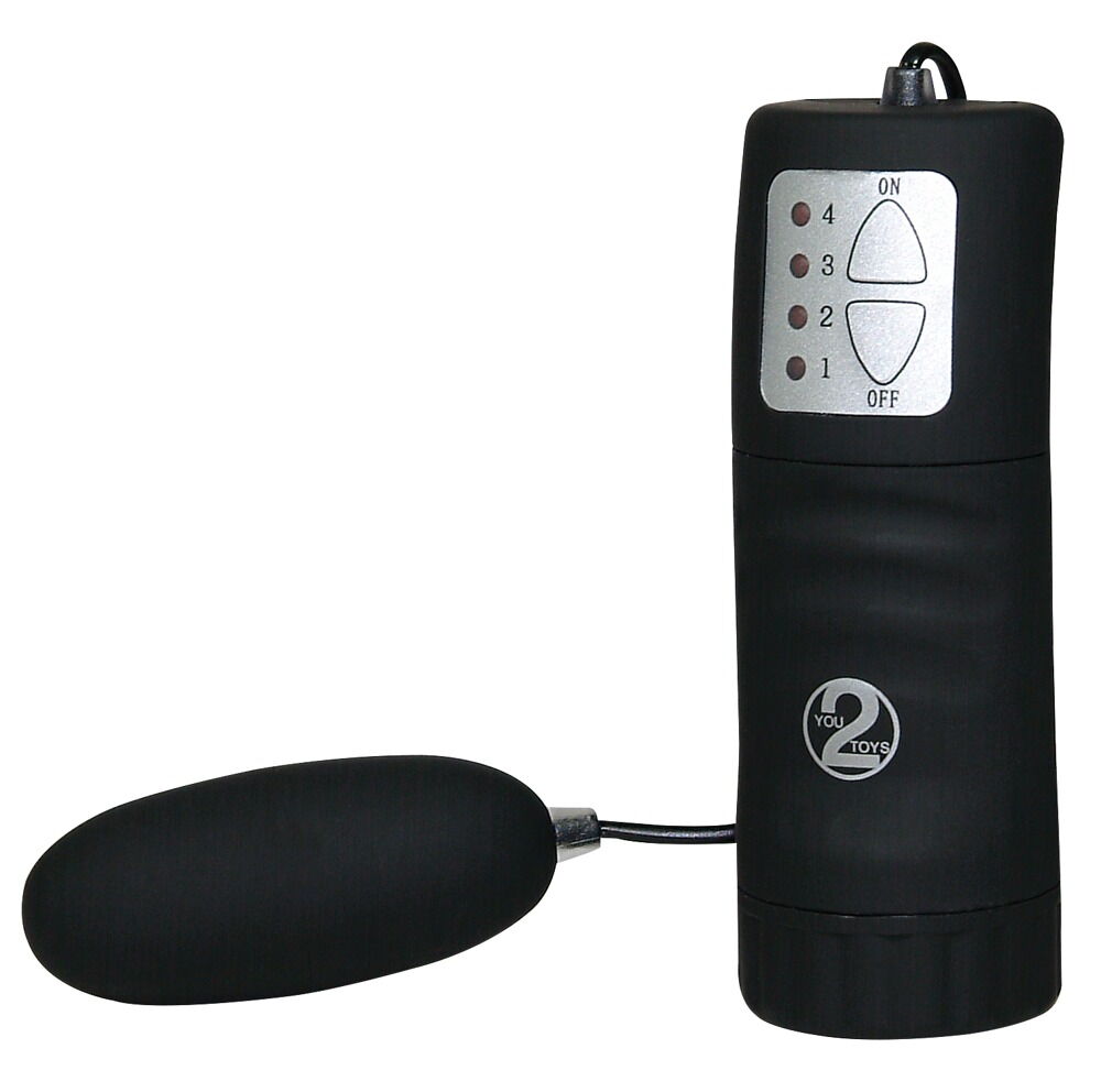 Vibroei „Velvet Black Bullet“ mit Fernbedienung und 4 Vibrationsstufen