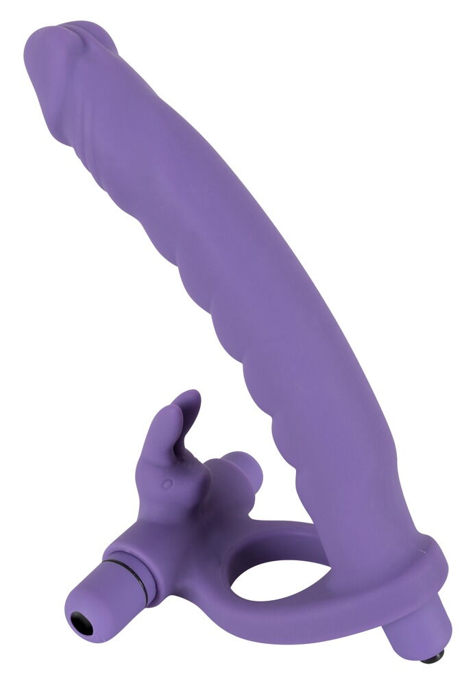 Umschnalldildo mit Vibro-Penisring „Double Delight“, 17 cm