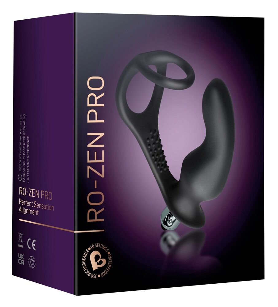 Analplug „Ro-Zen Pro“ mit Penisring und 10 Vibrationsstufen