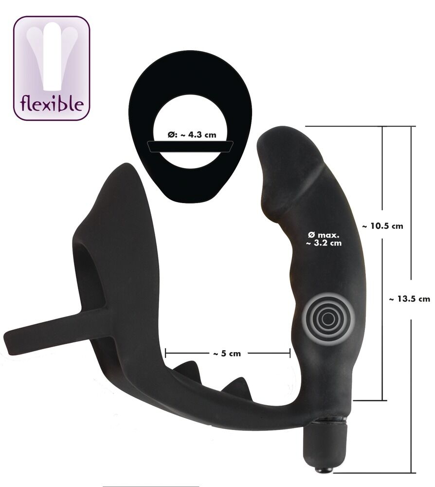 Penis-/Hodenring „Ring & Vibro Plug“ mit Vibro-Analplug