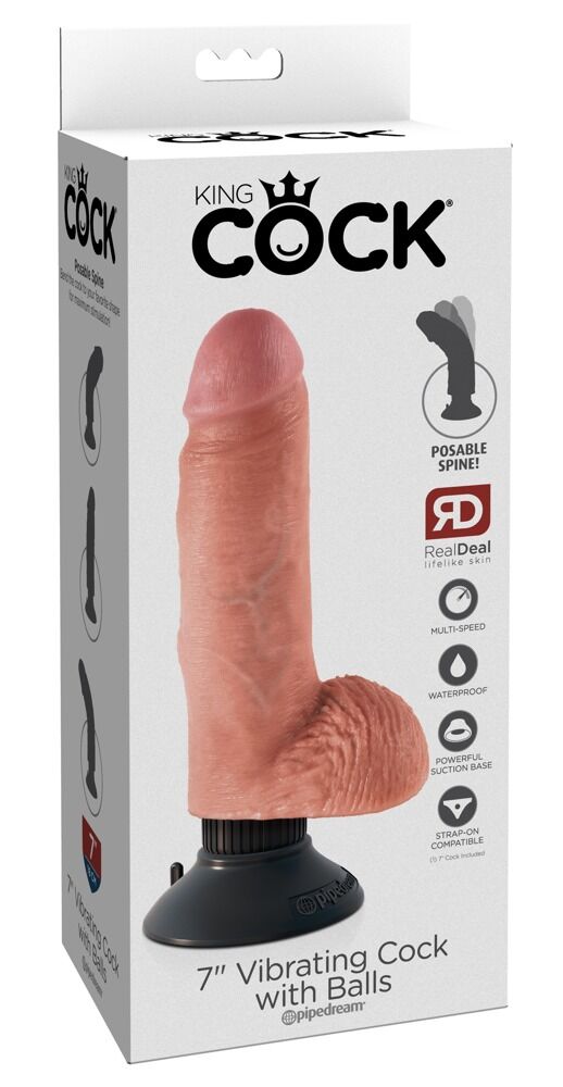 Vibrator „7" Vibrating Cock with Balls“, 13,3 cm