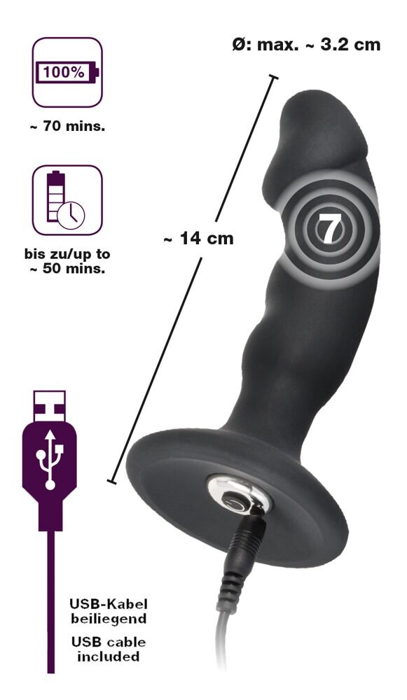 Vibro-Plug „Velvets Rechargeable“, 7 Vibrationsmodi