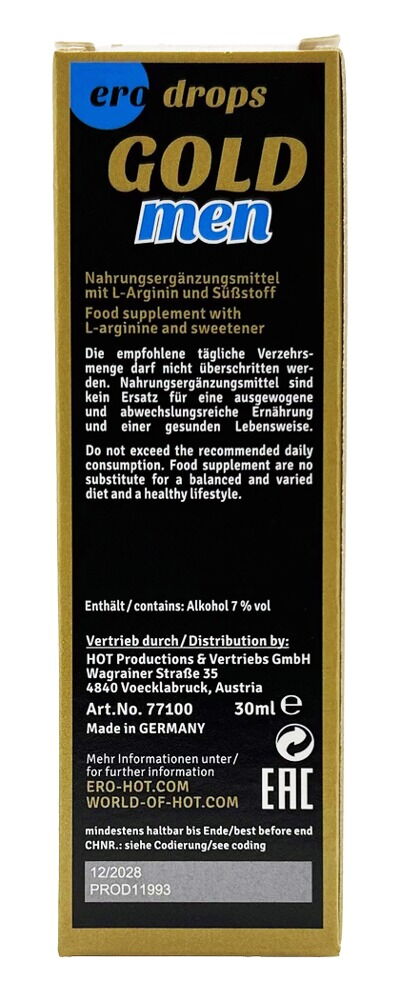 Tropfen „Gold Men“, Nahrungsergänzungsmittel