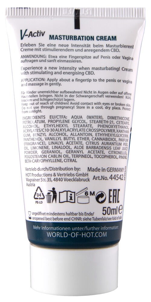 timulationscreme „V-Activ Unisex Masturbation Cream“ mit CBD