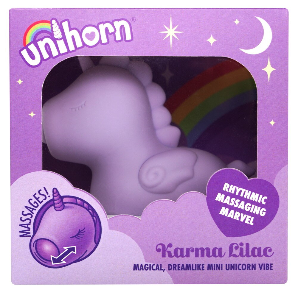 Auflegevibrator „Karma Lilac“ im niedlichen Einhorn-Design