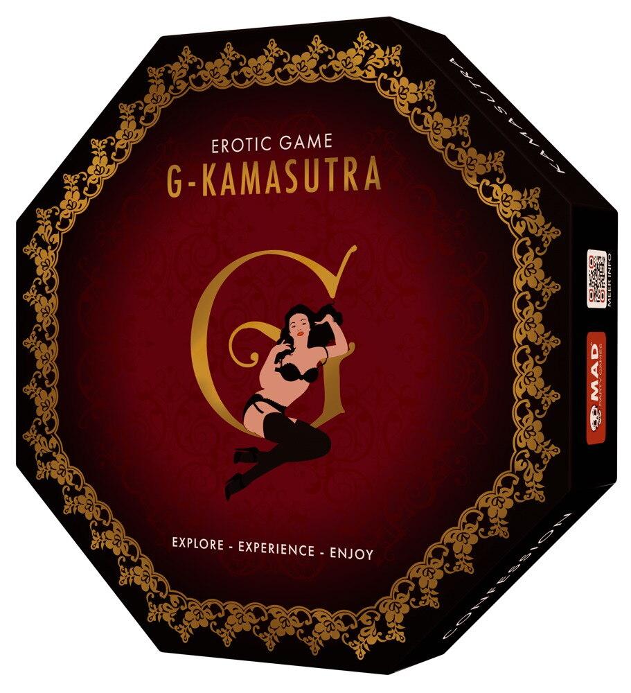 Paarspiel „G-Kamasutra Board Game“ inklusive Augenbinde & Peitsche
