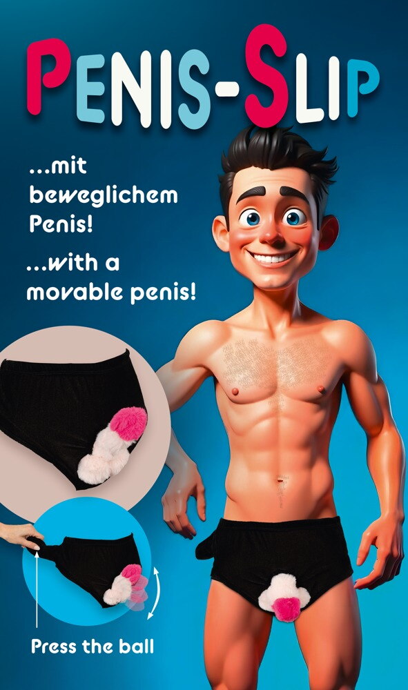 Gag-Slip mit beweglichem Plüsch-Penis