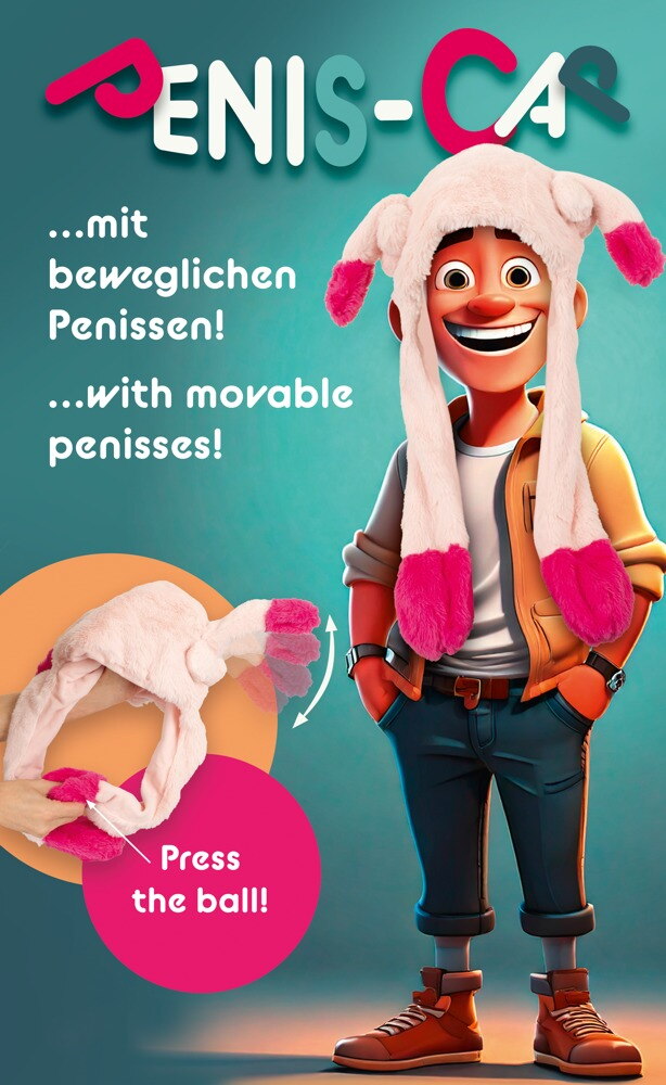 Mütze mit beweglichen Penissen
