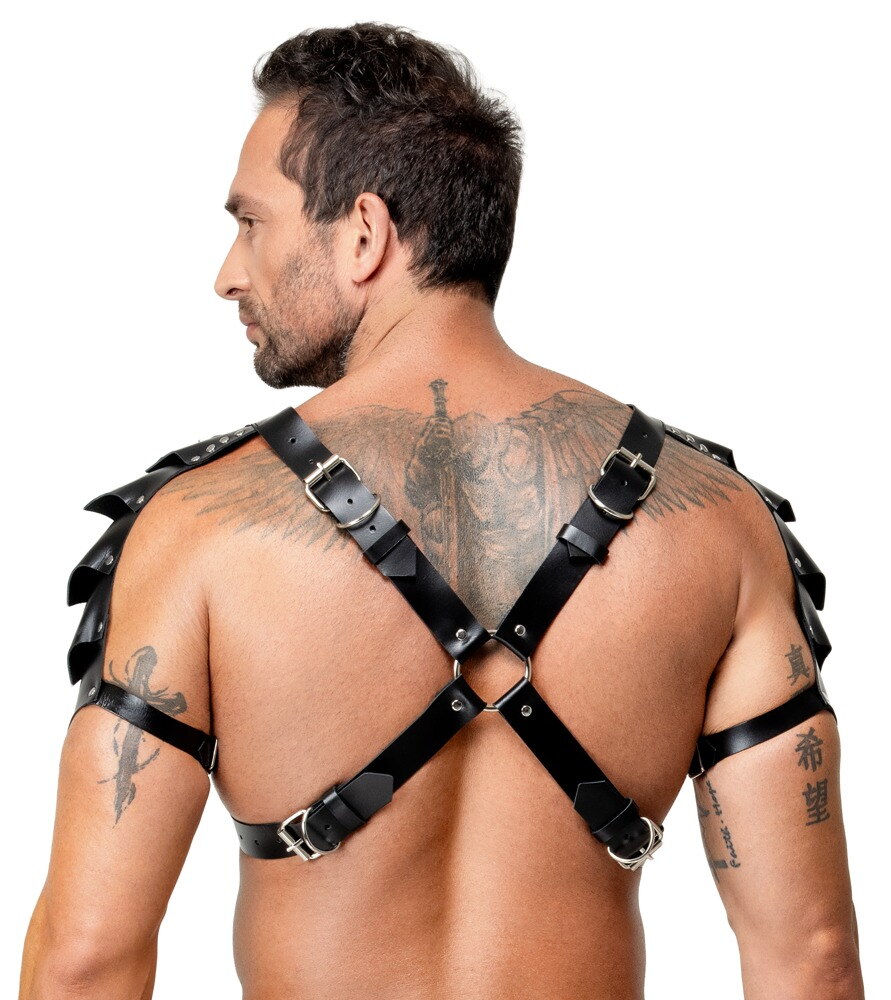 Leder-Brustharness mit Schulterpanzer