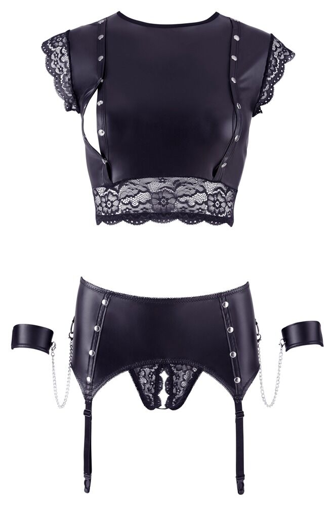 Top and Crotchless Suspender Briefs