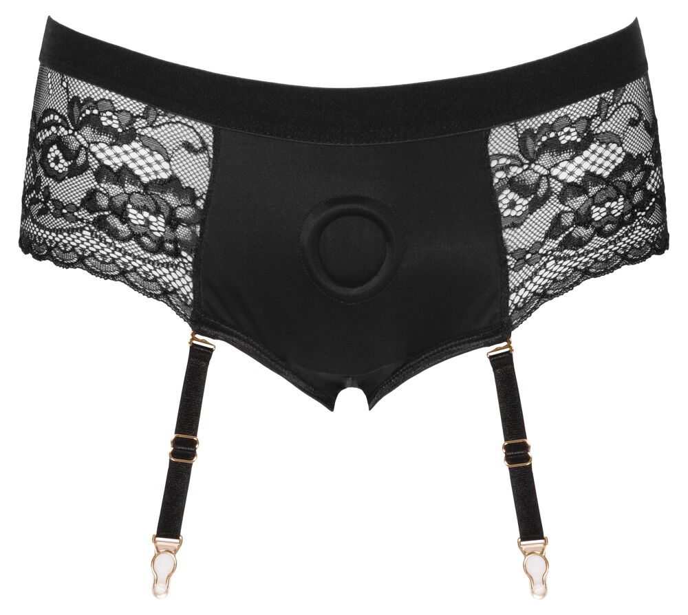 Panties „Strap-on" mit abnehmbaren Strapsen, po-frei