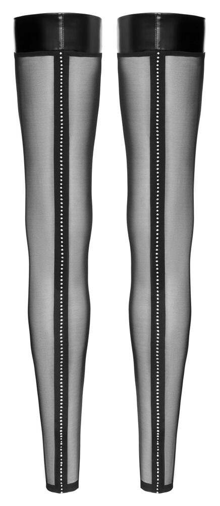 Overknees mit Glitzerstein-Naht