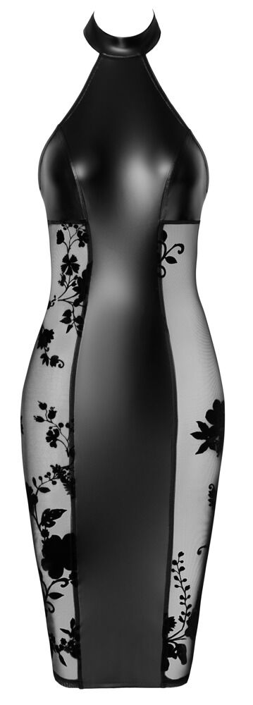 Kleid „Libido Exclusive“ im Powerwetlook mit samtbeflockten Powernet-Einsätzen