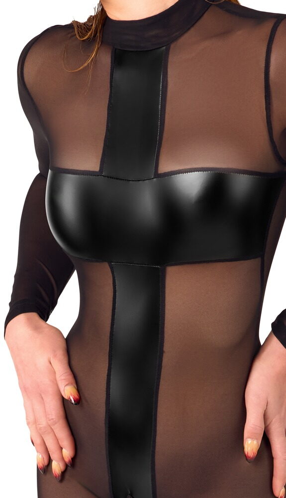 Ouvert-Overall in stylischer Transparenz
