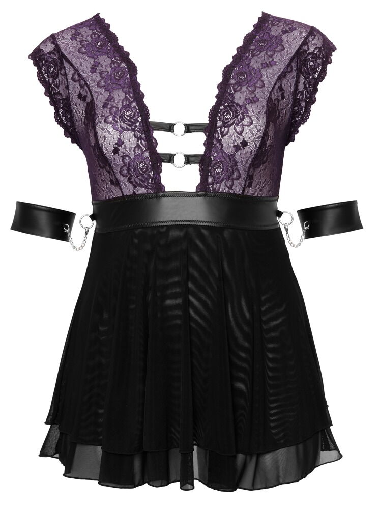 Babydoll mit Halsband und Armfesseln