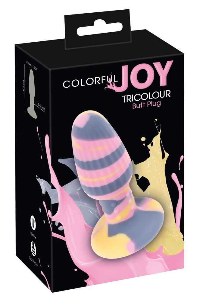 Analplug „Colorful Joy Triple Colour Butt Plug“ mit Saugfuß