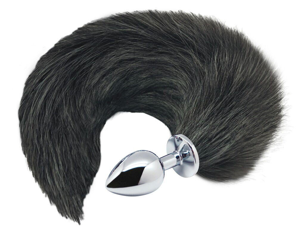 Black & White Fox Tail M