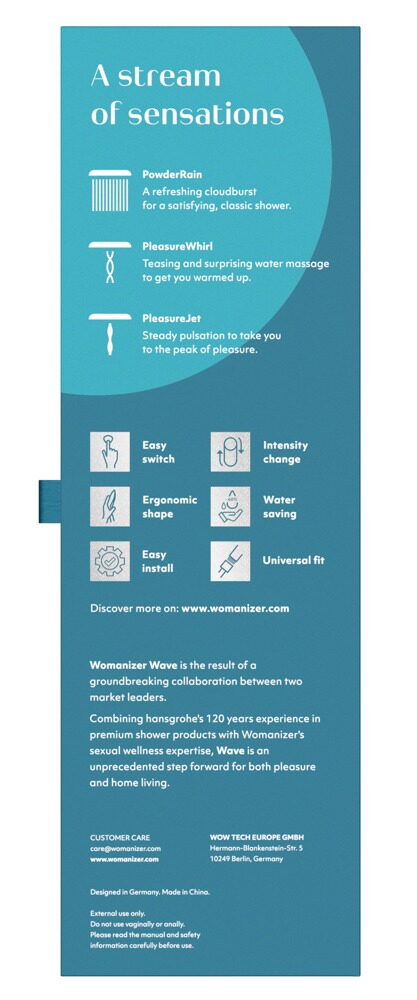 Duschaufsatz „Womanizer Wave“ mit 3 Strahleinstellungen