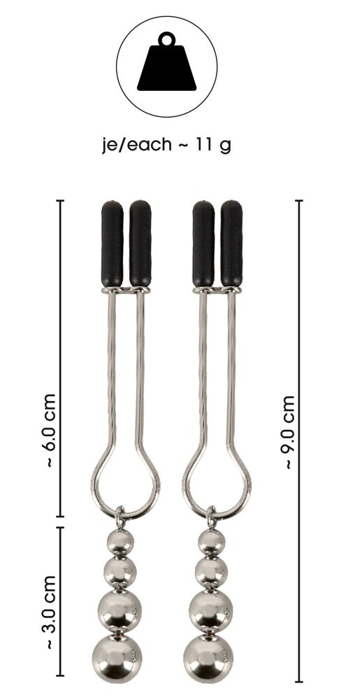 Nippelklemmen mit Kugelschmuck