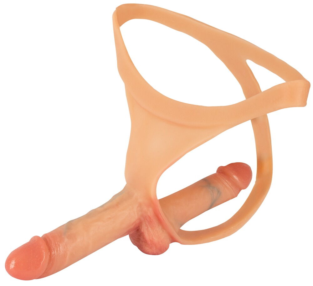 Strap-on-String mit Außen- und Innendildo