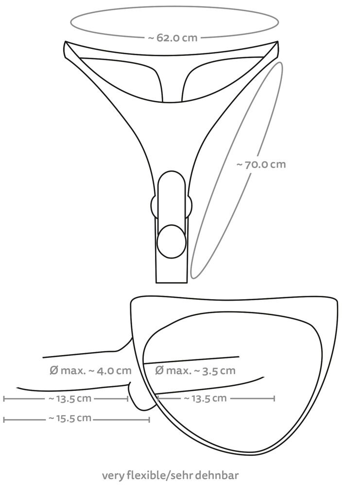Strap-on-String mit Außen- und Innendildo