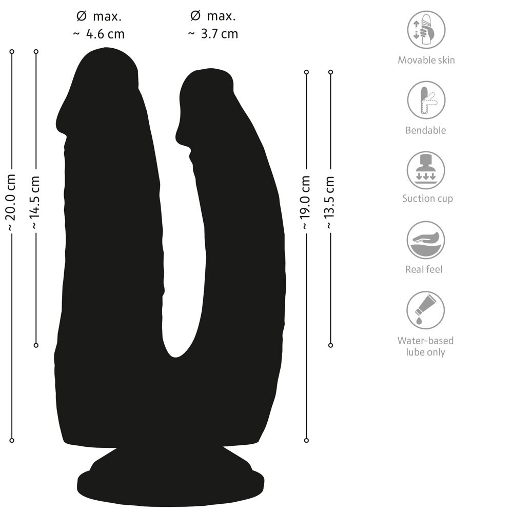 Doppeldildo mit Saugfuß
